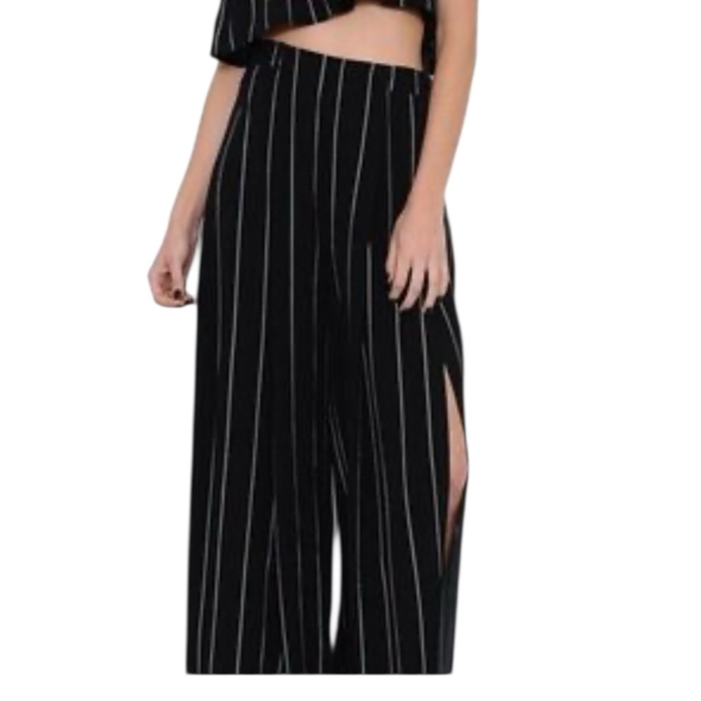 L'ATISTE Black and White Wide Leg Jumpsuit Size S